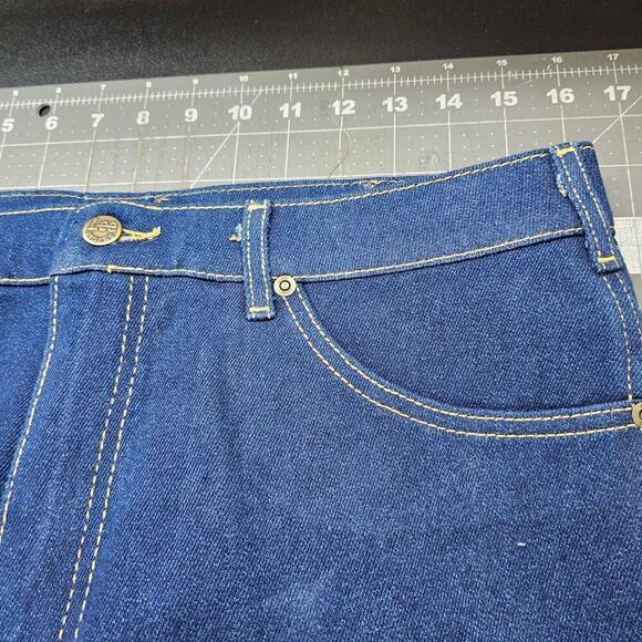 Vintage Lee Jeans Mens Size 34x36 80s Dark Wash High Rise Western Ranch Denim - Picture 7 of 11